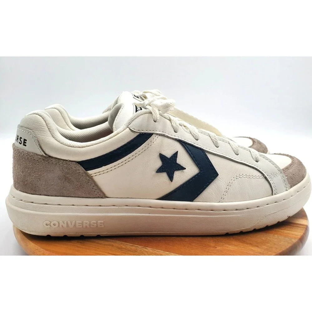 Converse Pro Blaze Classic Ox Leather White Navy Shoes Men's 9.5 A10124C